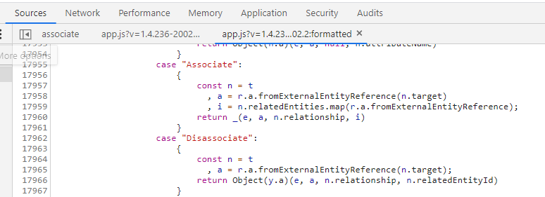 Xrm.WebApi source code showing Associate and Disassociate operations