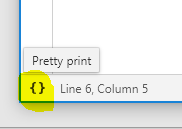 Chrome DevTools pretty print function for formatting minimized scripts
